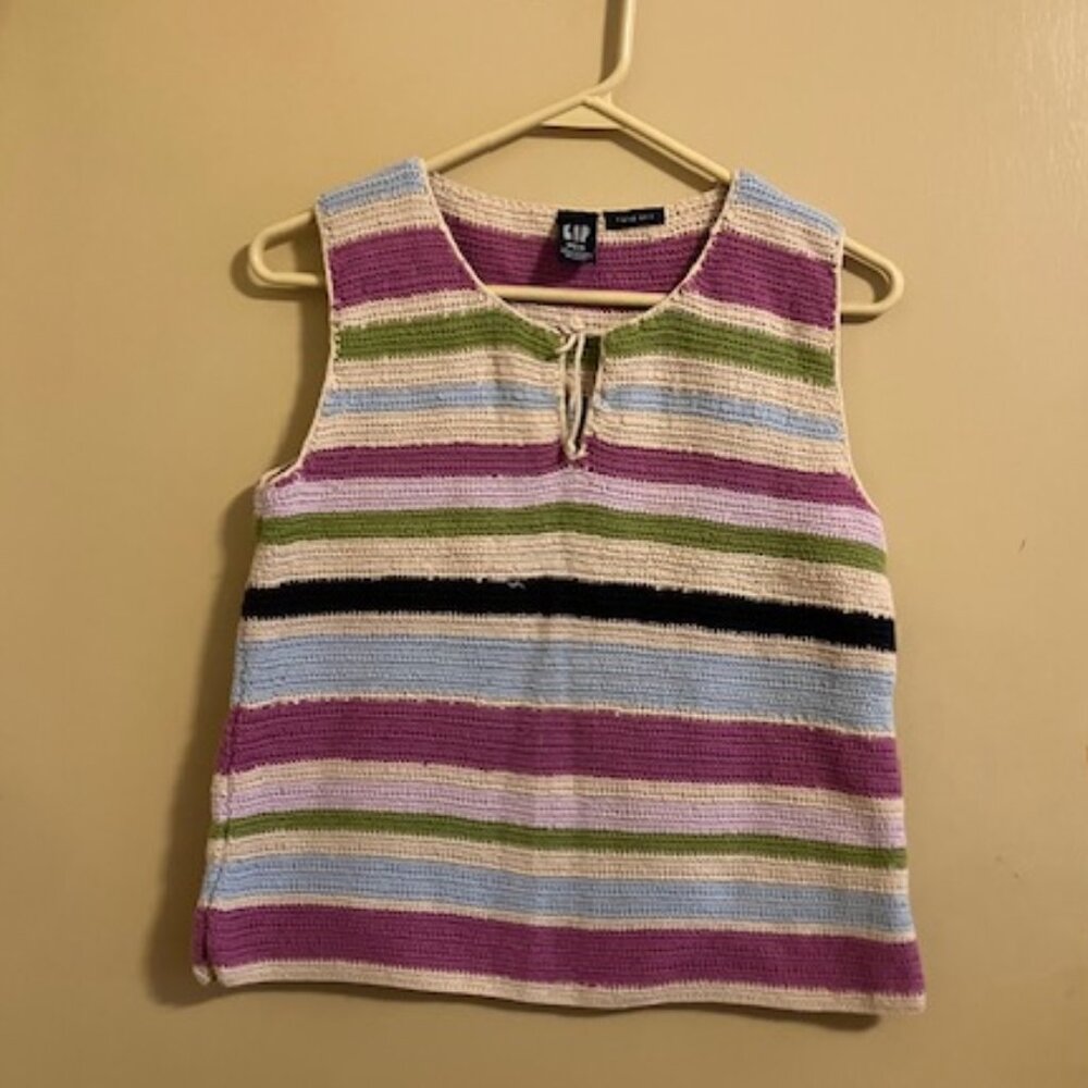 Gap Colorblock Crochet Top with Strings